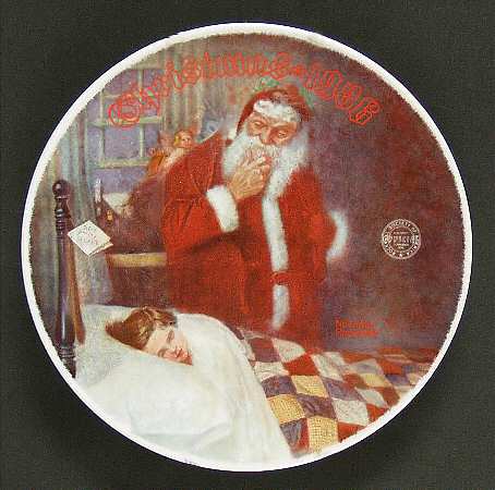 Annual Christmas Plate Deer Santy Claus - Boxed