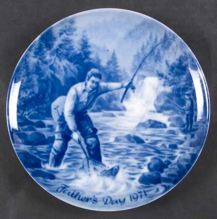 Father's Day Plate Man Fishing - No Box
