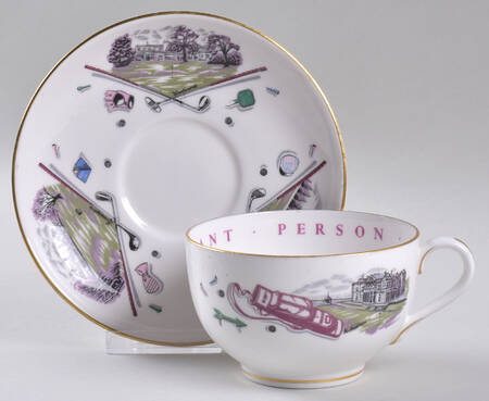 Very Important Person Cup & Saucer Golf Cup & Saucer- Purple - No Box