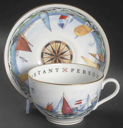 Very Important Person Cup & Saucer Nautical Sailing Cup & Saucer - Boxed
