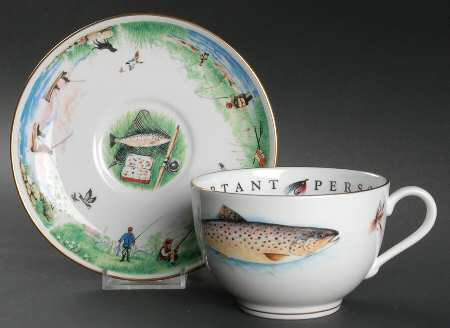 Very Important Person Cup & Saucer Fishing Cup & Saucer - No Box