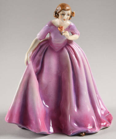 Royal Worcester Figurine The Duchess Dress-Hand Beneath Rose - No Box