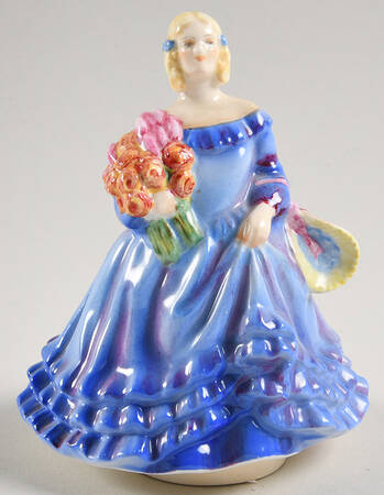 Royal Worcester Figurine June-Blue Dress - No Box