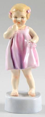 Royal Worcester Figurine Only Me-Pink & Purple Dress - No Box