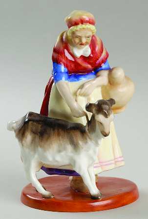 Royal Worcester Figurine The Old Goat Woman - No Box