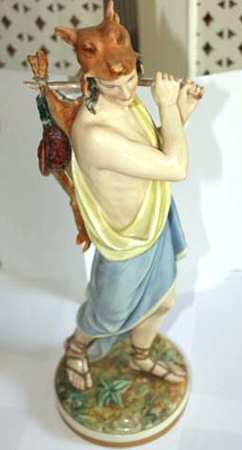 Royal Worcester Figurine Man Hunter W/ Pheasant - No Box