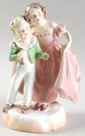 Royal Worcester Figurine Sister-Pink Dress - No Box