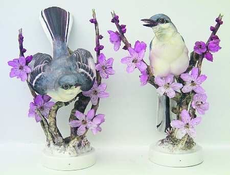 Doughty American Birds Mockingbirds & Peachblossom Pair - Boxed
