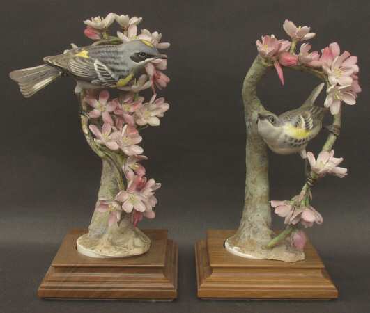 Doughty American Birds Myrtle Warblers & Weeping Cherry Pair - Boxed