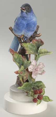 Doughty American Birds Cock-Indigo Bunting & Blackberry - Boxed