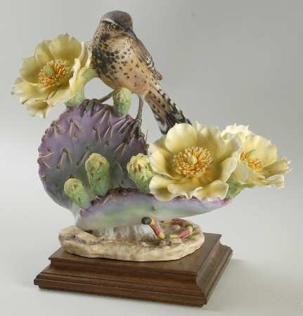 Doughty American Birds Cock-Cactus Wren & Prickly Pear - Boxed