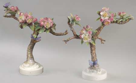 Dorothy Doughty Figurines Crabapples & Butterflies Pair - Boxed