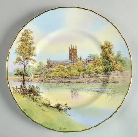 Royal Worcester Plates Worcester Cathedral-Factory Visit - No Box