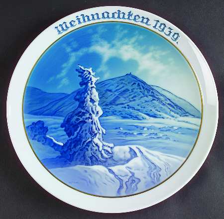 Rosenthal Christmas Plate Schneekoppe Mountain - No Box