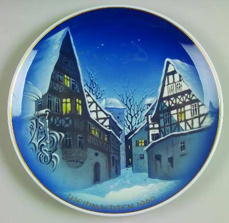 Rosenthal Christmas Plate Christmas In Small Village - No Box
