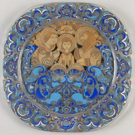 Wiinblad Christmas Plate-Crystal The Holy Family - Boxed