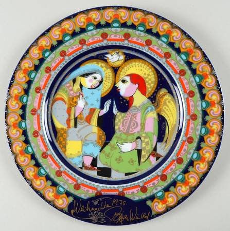 Bjorn Wiinblad Christmas Plate The Annunciation - Boxed