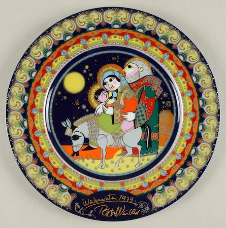 Bjorn Wiinblad Christmas Plate Exodus From Egypt - Boxed
