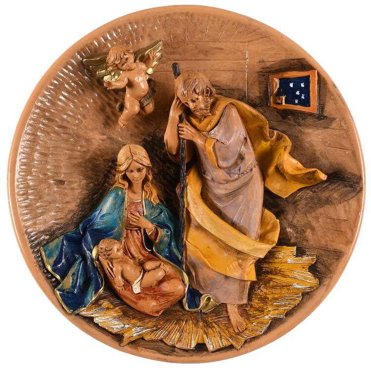 Fontanini Christmas Plate O Come Let Us Adore Him - No Box
