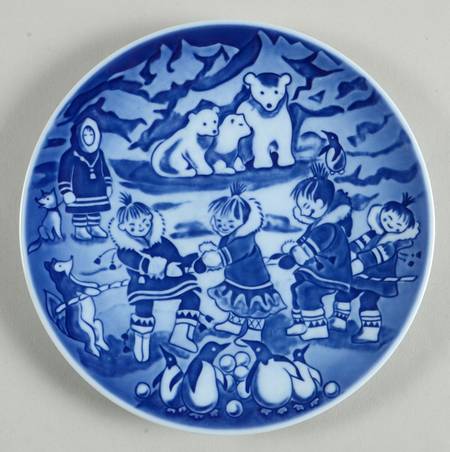 Childrens Christmas Winter Children On Greenland-Plate Only - No Box