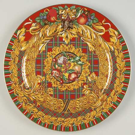 Versace Christmas Plates Yultide Cheer - No Box by Rosenthal - Continental