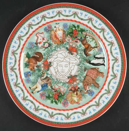 Versace Christmas Plates Merry Christmas - No Box by Rosenthal - Continental