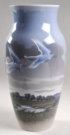 Royal Copenhagen Vase Swans Scene Vase - No Box