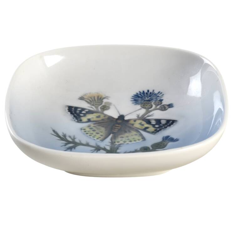 Royal Copenhagen Giftware Square Bowl-Butterfly - No Box
