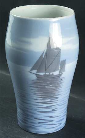 Royal Copenhagen Vase Sailboat Seascape Vase - No Box