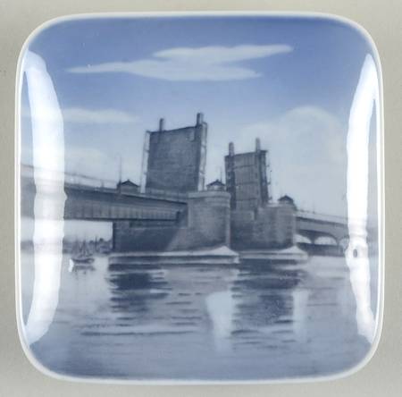 Royal Copenhagen Giftware Square Tray-Limfjords Bridge - No Box