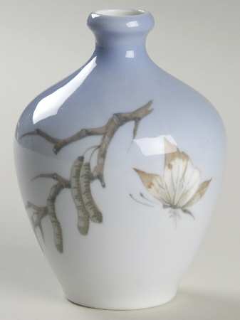 Royal Copenhagen Vase Hazel Twig Flower & Butterfly Vase - No Box