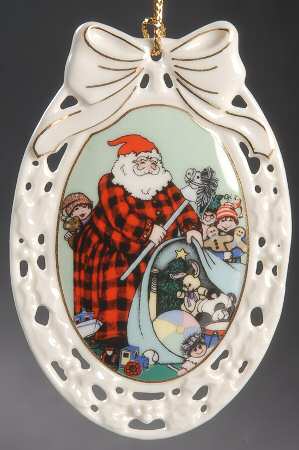 Victorian Whimsies Buffalo Plaid Santa - Boxed