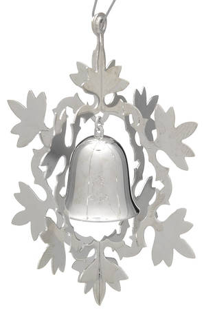Snowflake & Bell Ornament Silverplate - Boxed