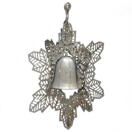 Snowflake & Bell Ornament Silverplate - Boxed