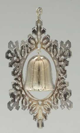 Snowflake & Bell Ornament Silverplate - Boxed