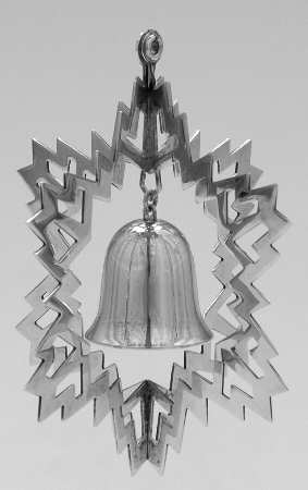 Snowflake & Bell Ornament 1989-Silverplate - Boxed