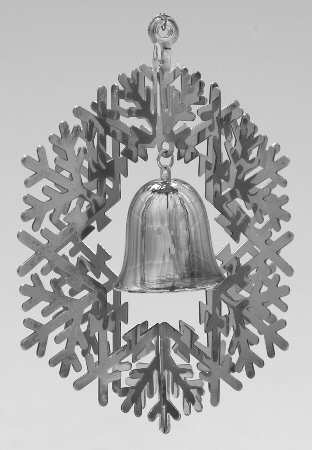 Snowflake & Bell Ornament Silverplate - Boxed