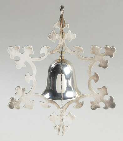 Snowflake & Bell Ornament Silverplate - Boxed