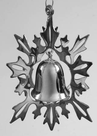 Snowflake & Bell Ornament Silverplate - Boxed