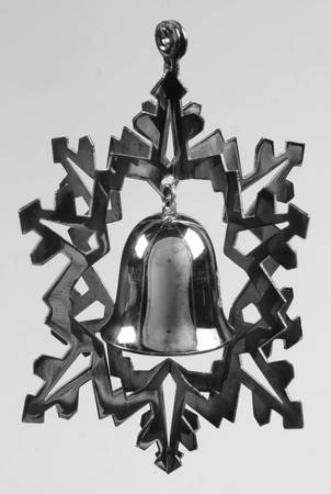 Snowflake & Bell Ornament Silverplate - Boxed
