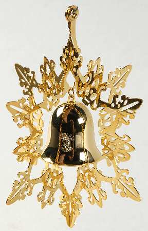 Snowflake & Bell Ornament 1994-Goldplate - Boxed