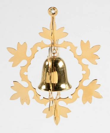 Snowflake & Bell Ornament Gold - Boxed
