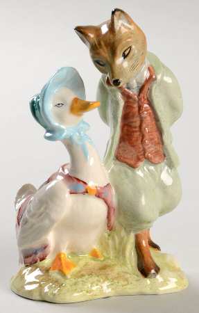 Beatrix Potter Backstamp 10 Jemima Puddleduck & Foxy Whiskered Gentl - Boxed