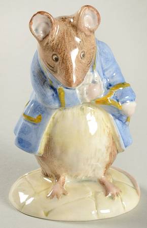 Beatrix Potter Backstamp 6 Gentleman Mouse Made A Bow - Boxed