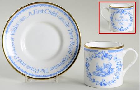 Royal Worcester Royalty Giftware Prince William-Birth Demitasse Set - Boxed