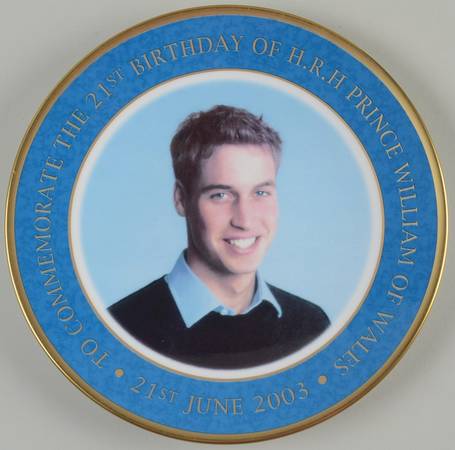 Royal Worcester Royalty Giftware Prince William 21st Birthday Plate - No Box