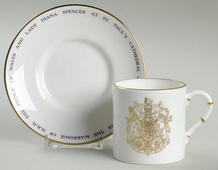 Royal Worcester Royalty Giftware Prince Charles & Diana Wedding Demi Set - Boxed