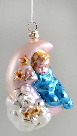 Baby Celebration Ornaments Moon Snuggles-Boy - No Box