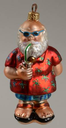 Surf &amp; Sun-Santa Ornaments by Christopher Radko