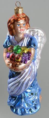 Angel Ornaments (Blown Glass) Angel's Bounty-Blue - No Box